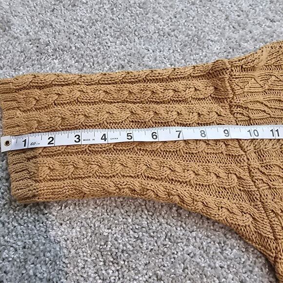 Chico's Women's Tan Short Sleeve Knit Long Open Cardigan Sweater Sz 2 (704) - Picture 8 of 9